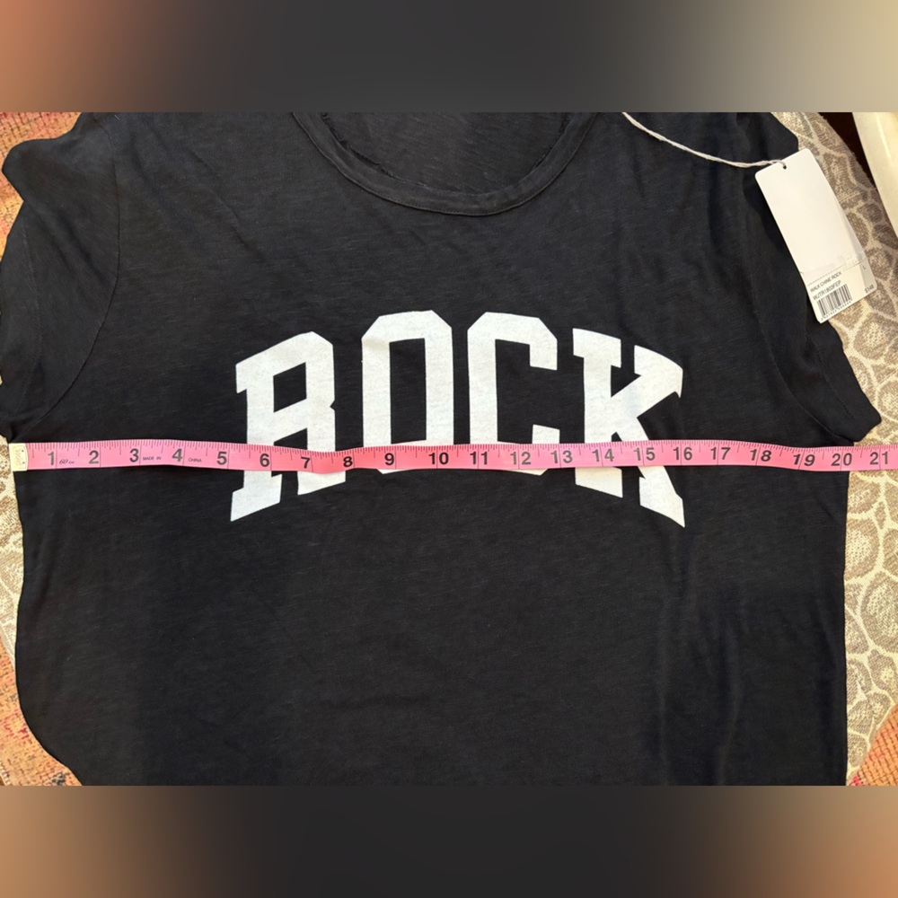Zadig & Voltaire Black Tee with White 'Rock' Print NWT-Large - Picture 9 of 10